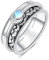 POPLYKE Sterling Silber Berg Angst Spinner Ringe Mondstein Ring drehbar Stimmung Ringe für Frauen Stress Abbauen Schmuck Geschenk 8 Größe