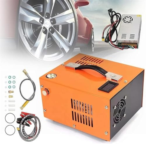 Air Compressor, 12V Tire Inflator, 300W Air Compressor Pump, 4500 PSI/300 BAR Pressure Pointer Auto-Stop PCP Air Rifle Compressor, for Airgun Paintball Fighting and Diving