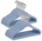 SONGMICS Kinderkleiderbügel, 50er Set Kleiderbügel Kinder, Baby-Kleiderbügel, Bügel Samt, 360° drehbarer Haken in Silber, platzsparend, rutschfest, für Kleiderschrank, blassblau CRF027Q05