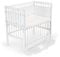 FabiMax Baby Beistellbett Flex mit innovativem Seitengitter für Boxspringbett, inkl. Matratze und Nestchen aus Netzstoff, Buche massiv weiß, Air/weiß mit Punkteband
