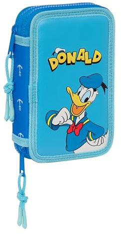 safta Donald INFANTIL Federmäppchen für Kinder, Federmäppchen mit Farben, mit 28 Utensilien, ideal für Kinder von 5 bis 14 Jahren, bequem und vielseitig, Qualität und Widerstandsfähigkeit, 12,5 x 4 x