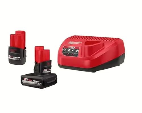 Milwaukee M12 12-Volt Lithium-Ion High Output 5.0 Ah and 2.5 Ah Battery Packs and Charger Starter Kit