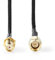 NEDIS Cavo antenna - femmina SMA - maschio SMA - placcato oro - 50 Ohm - schermatura singola - 0,50 m - rotondo - intrecciato - nero - etichetta