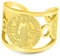 TEAMER Religiöser St. Benedikt Ring Ring aus Edelstahl St. Benedikt Ring katholisch christlich Glaube Böse Schutz Amulett Schmuck für Frauen (St. Benedikt Ring - Gold)