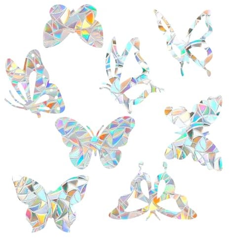 40 Stück Prisma Fensteraufkleber, Regenbogen Folie Fenster, Fensterbilder Selbstklebend, Vogelschutz Aufkleber Fenster, Anti-Kollisions-Aufkleber, Fensteraufkleber Vogelschutz
