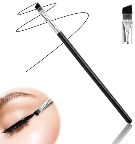 Pinceau Eyeliner à Angle Fin de Qualité Supérieure - Pinceau de Maquillage PRO Precision Gel Eye Liner - Poils Synthétiques de Haute Qualité - Idéal pour des Lignes Précises et Fines