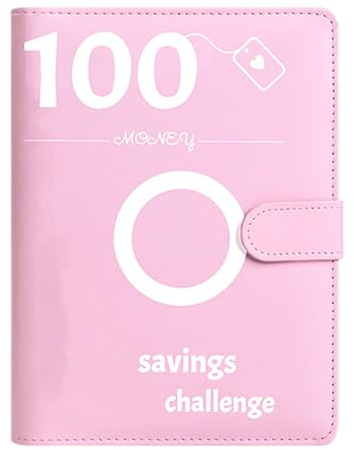 100 Spar Challenge Ordner | Budget Ordner Mit Geldumschlägen | Geld Budget Ringbuch | Geldsparbuch Aus PU Leder | 100 Tage Geldsparende Geldbörse Für Budgetierung Und Planung