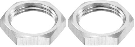 sourcing map G3/8 Pipe Fitting Hex Thin Lock Nut, Locknut Female Fastening for Plumbing, 304 Stainless Steel 2Pcs