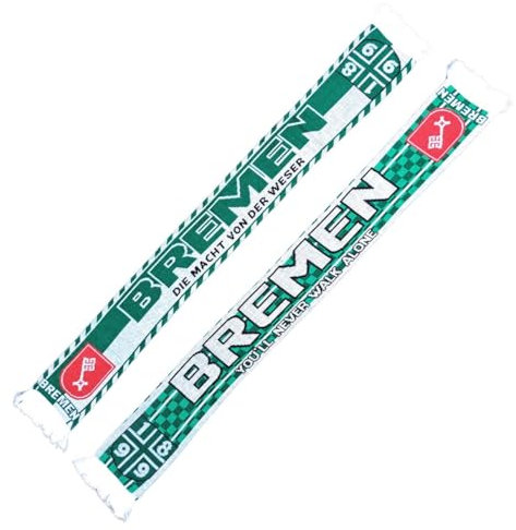 Wallitschek Schal Bremen - Die Macht von der Weser, grün-weiß, Fussball, 1899, Fanschal, Strickschal