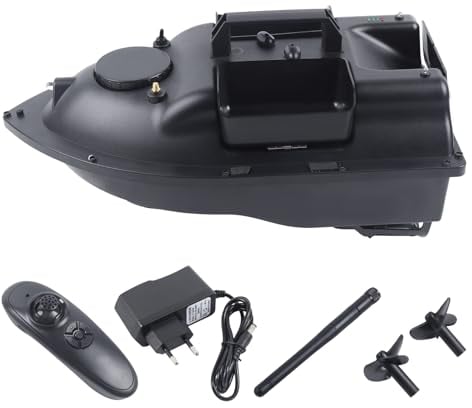 PansyWind Köderboot 500m mit Funkfernsteuerung & LED-Nachtangeln Futterboot mit Auto Cruise & 2kg Tragkraft Angelboot (Schwarz)