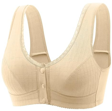 Generico Coppette in Silicone per Seno Coppe Silicone Seno Reggiseno a da Donna Reggiseni up Sportivi con Bottoni a Pressione sul Davanti Anziani Wireless Reggiseno Bretelle Trasparenti (C, S)