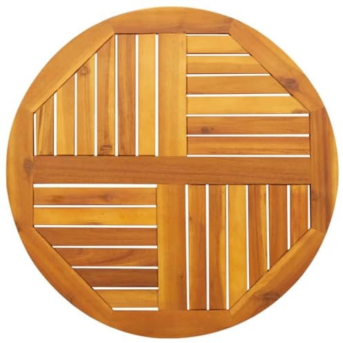 vidaXL Tischplatte Ø70x2 cm Rund Massivholz Akazie, Holz Tischplatte, Holztischplatte, Holzmöbelplatte, Massivholz Tischplatte, Ersatztischplatte