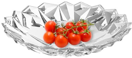 OULIGET Kristallschale für die Arbeitsplatte, transparente Kunststoff-Servierschüssel, Snack-/Salatschüssel, Blumenform, dekorative Schüssel für Eis, Süßigkeiten, Nüsse, Früchte