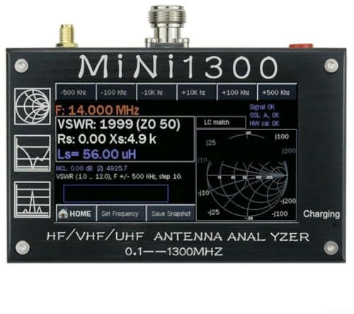 PETSTIBLE Mini1300 Testeur d'antenne LCD 0,1-1300 MHz HF/VHF/UHF ANT SWR 10,9 cm