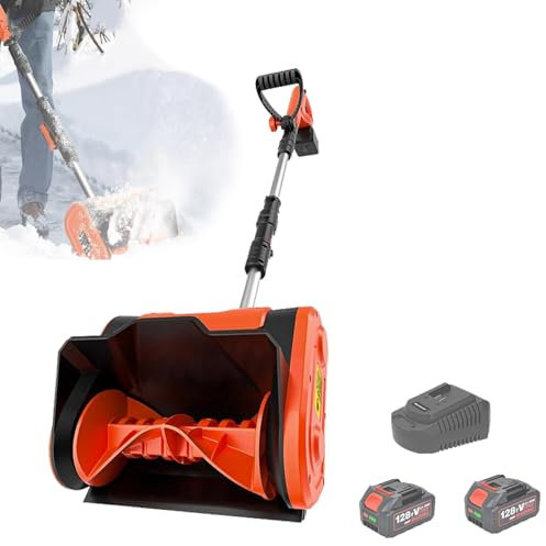 Pala Quitanieves Inalámbrica,Soplador De Nieve Manual Con Batería De Litio Eléctrica, Mango Giratorio, Profundidad De Limpieza De 16 Cm, Distancia De Lanzamiento De 8 M,Plegable For Jardín, Carreteras