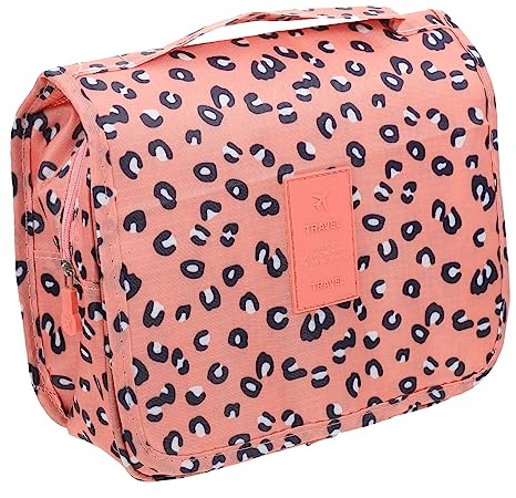 Ipetboom Reise Kosmetiktasche Mit Aufhängung Multifunktionale Und Faltbare Waschutensilien Tasche Im Leopardenmuster Für Organisation Von Make-up Und Toilettenartikeln