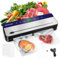 7 in 1 Vacuum Sealer Machine, 65 Kpa 30mm Longer Seal Food Sealer with 50Pcs Vacuum Sealer Bags for Vac/Seal/Rice/Wet Dry Mode, Built-in Cutter and Visible LED Digital Countdown Display