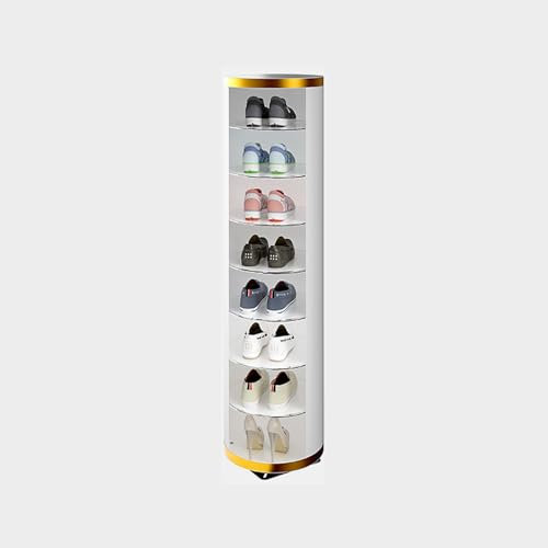 360° drehbares rundes achteckiges Schuhregal für schmale Schuhe, Metall-Schuhaufbewahrung, Nizer mit einfachem und exquisitem Design, schönes Eingang, Flur, Schrankregal