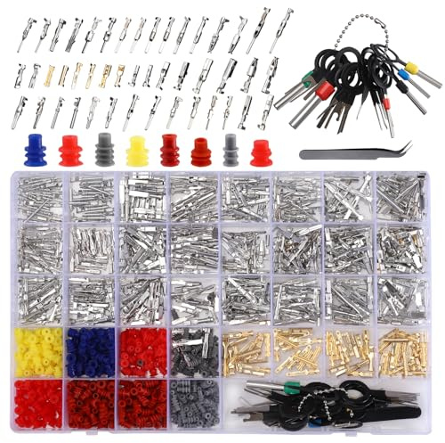 950 Stück Steckverbinder Pins Kit Gecrimpter Anschlussstift Automobil Auto Elektrik1/1.5/1.8/2.2/2.3/2.5/2.8/3.5 mm Kabel Steckverbinder Gecrimpter Anschlussstift Automobil Auto Elektrik