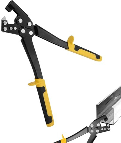 Crumye Profil Verbundzange, Krimper-Zange zum Verkrimpen von Metall, Leichte Profil-Crimpzange 310 mm, Crimpzange für 0.3-0.8MM Wandstärke, Trockenbau Zange für den Bau in Häusern Büros usw