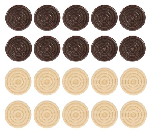Alipis 48 Pcs Wooden Draughts Pieces Checkers Pieces Replacement Set for Backgammon Game Accessories Board Games Family Play and Kids Learning Smooth Hand Feel