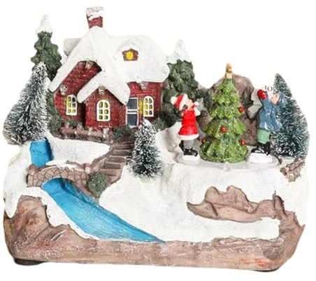 Flaroey Christmas Rotating Music Statue Christmas Home Decoration Desktop Ornaments A