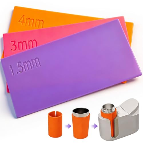 FTISSLY Silicona Sublimación Tazas Laminas de Silicona para Sublimar 3 Espesores 1.5mm 3mm 4mm Antidifuminado Silicona para Sublimar Tazas Envoltura Vasos Prensa Compatible con Brand Cricut Mug Press
