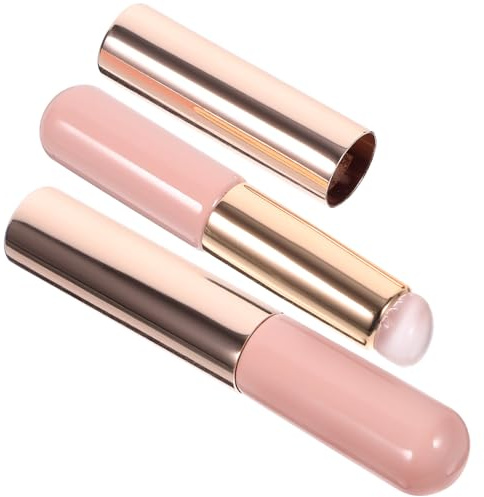 STOBAZA 2pezzi Pennello in Silicone per Labbra e Correttore Applicatore Portatile per Trucco Labbra e Viso Pennello Morbido e Delicato per Ombreggiatura e Sfumatura Design Compatto