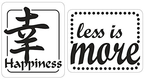 Rayher 34276000 Labels Happiness + less is more, 25x30 mm, Seifenlabel
