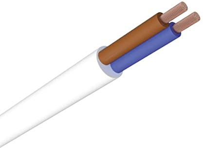 WITTKOWARE H05VV-F 2x1,50mm² PVC Schlauchleitung (Elektroleitung), Mantelfarbe weiß, Kabellänge 50m