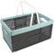 COM-FOUR® Klappbox mit Henkeln 16l - Transportbox mit Griffen - Stabile Aufbewahrungsbox - Einkaufskorb zusammenklappbar - 20 x 40 x 27 cm (01 Stück - pastell-türkis)