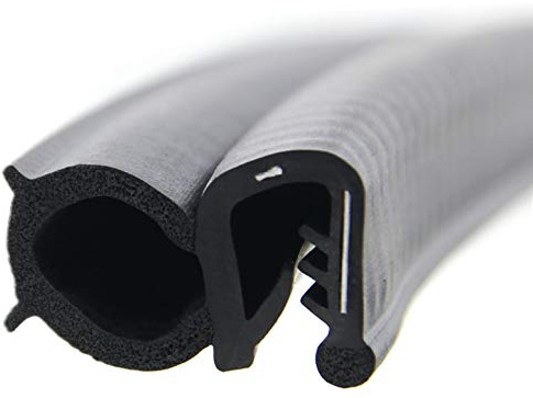 SMI-Dichtungsprofil DS38 für 2-4mm PVC mit Stahleinlage/EPDM Moosgummi selbstklemmend ohne Kleber - Kantenschutz mit Dichtung seitlich, Kantenschutzdichtprofil für Auto, Kofferraum (1 m)