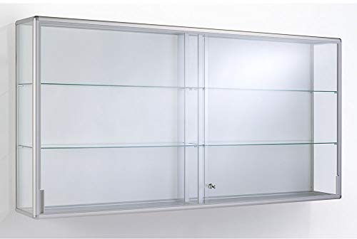 eurokraft | Vitrine | schwer entflammbar B1 | 2020 mm | Silber eloxiert