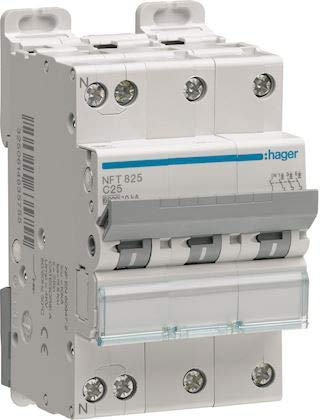 disjoncteur - 3 poles + neutre - 6-10ka - courbe d - 32a - 3m - hager ngt832