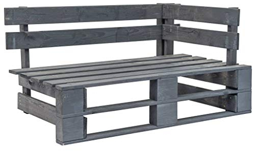 vidaXL Holz Gartenbank Grau Holzbank Sitzbank Eckbank Palettenbank Gartenmöbel