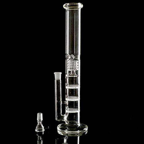 RORA Glas Bongs - 18.8mm Joint Size Gerade Honeycomb Perc Pfeifen (Clear)
