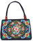 Doppelseitige Stickerei Tragetaschen Reise Strand Tasche Vintage Stickerei Ethno Schultertaschen, Gelb, Blumen, Einheitsgröße