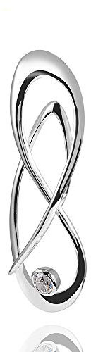 Materia Unendlichkeitszeichen Anhänger Silber groß lang mit Zirkonia Stein in Schmuck Box KA-183_ohne Kette