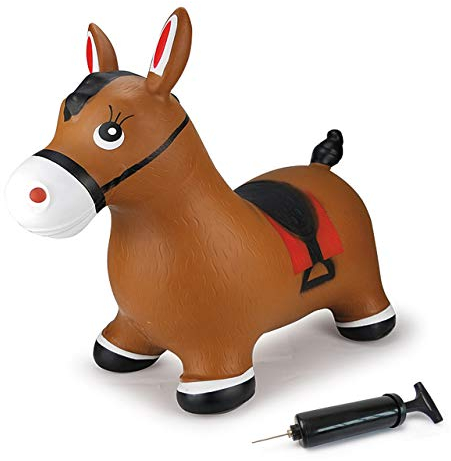 JAMARA 460597 Hüpftier Pferd HoppyDoo - Spielzeug für Kinder, Hüpfspielzeug Baby Indoor/Outdoor, Geschenk für Kids, Gartenspielzeug, Bouncing, Pflegeleicht, BPA frei, mit Pumpe