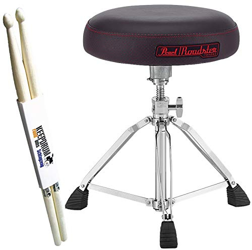 Pearl D-1500 Roadster Drum Hocker Rundsitz + keepdrum Drumsticks