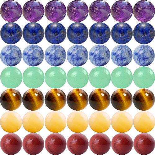 7 Chakra-Naturstein-Perlen, gemischt, 8 mm, rund, echte Steine, lose Edelsteine, Amethyst-Farbe, DIY, glatte Perlen für Armbänder, Halsketten, Ohrringe, Schmuckherstellung, 100 Stück