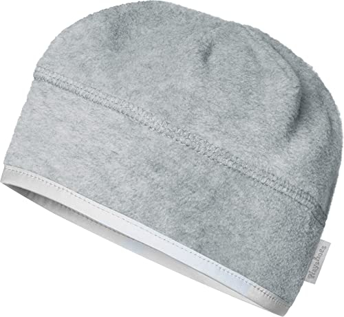 Playshoes Unisex Kinder Fleece-Mütze Wintermütze, grau/melange Helmgeeignet, 49cm