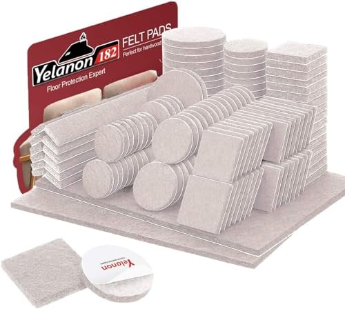 Yelanon Filzgleiter Selbstklebend 182 Stück Filzgleiter Für Stühle Möbelgleiter Selbstklebend Filz Stuhl Filzgleiter Chair Leg Floor Protectors