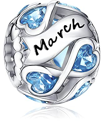 FOREVER QUEEN Damen Unendlichkeit Geburtsstein Charm Anhänger für Armband 925 Sterling Silber Geburtsstein Charms Beads passend für Armband