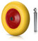 EINFEBEN Schubkarrenrad pannensicher, 4.80 4.00-8 Vollgummi, Gummirad, Ersatzrad Schubkarre, 200 kg Tragkraft Ersatzrad mit Achse, Stahlfelge Reifen gelb-rot, Reifenbreite 95 mm