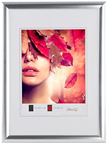 IDEAL TREND Moderner Bilderrahmen mit echtem Glas für wertvolle Erinnerungen Bilder Foto Rahmen mit abgerundetem Profil: Farbe: Silber | Format: 30x40