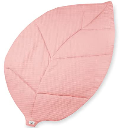 Julius Zöllner Waffeffelpique Krabbeldecke Blatt | Gr. 170x110 cm | Made in Germany | Waffelpique 100% Baumwolle | OEKO-TEX® STANDARD 100 | Blush