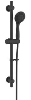 Croydex Nero Shower Riser Rail Kit - 68cm Riser Rail, Black Shower Head with Three Spray Patterns, 1.5m Stainless Steel Shower Hose and Adjustable Slider, with Flexi-Fix Wall Brackets (Matte Black)