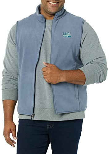 Amazon Essentials Disney | Marvel | Star Wars Herren Polarfleece-Westen, Marvel Comic Logo, XXL