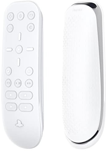 PlayVital Funda Protectora de Silicona para ps5 Mando a Distancia - Cubierta Ergonómica, Resistente a Golpes y a Prueba de Caídas, Protector Completo para Control Remoto (Blanco Claro)